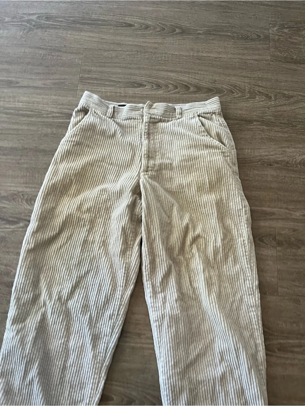 Reunion Cream Corduroy Pants Mens 34x30 Beige Wide Wale Relaxed Baggy Y2K Skate